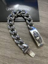 Chrome Hearts Unisex Retro Cross Flower Peach Heart Thick Bracelet