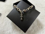Chrome Hearts Unisex Retro Elliptical Ring Letter Cross Bracelet