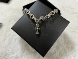 Chrome Hearts Unisex Retro Elliptical Ring Letter Cross Bracelet