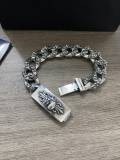Chrome Hearts Unisex Retro Cross Flower Peach Heart Thick Bracelet