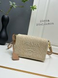Prada New Classic Embroidered Logo Lafite Straw Camera Bag Size: 20x12x8 CM