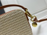 Prada New Classic Triangle Logo Lafite Straw Camera Bag Size: 19x12x6 CM