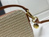 Prada New Classic Triangle Logo Lafite Straw Camera Bag Size: 19x12x6 CM