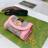 Gucci New Classic Double G Pink Keybag Bluetooth Earphone Cover Keychain