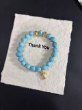 Chrome Hearts Retro Multi Element Blue Cat Eye Bracelet Bracelet