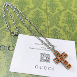 Gucci New Classic Retro Double G Cross Necklace