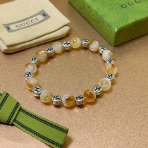 Gucci New Couple Classic Retro Double G Blonde Crystal Bracelet