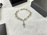 Chrome Hearts Unisex Retro Elliptical Ring Letter Cross Bracelet