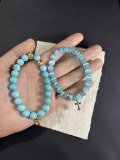 Chrome Hearts Retro Multi Element Blue Cat Eye Bracelet Bracelet
