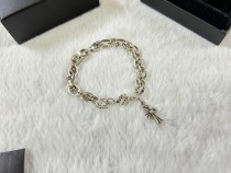 Chrome Hearts Unisex Retro Elliptical Ring Letter Cross Bracelet