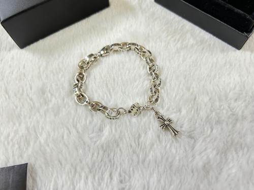 Chrome Hearts Unisex Retro Elliptical Ring Letter Cross Bracelet