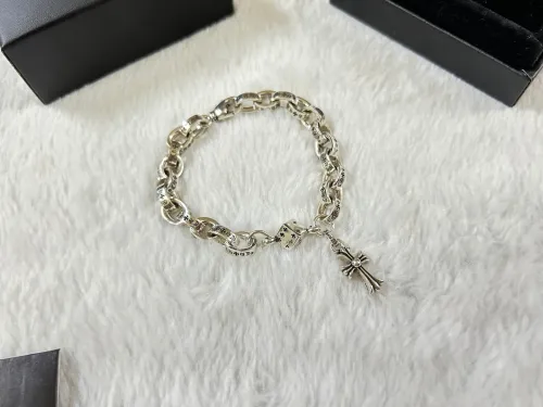 Chrome Hearts Unisex Retro Elliptical Ring Letter Cross Bracelet