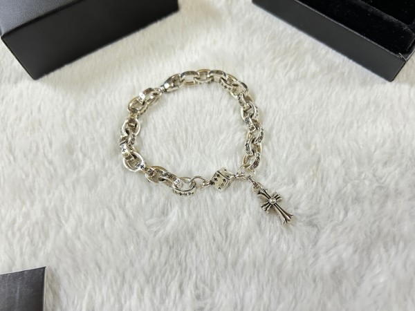 Chrome Hearts Unisex Retro Elliptical Ring Letter Cross Bracelet