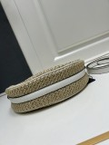Prada Classic Triangle Logo Straw Bag Size: 25x15x7 CM