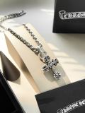 Chrome Hearts Unisex Punk Retro Flame Cross Necklace