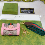 Gucci New Classic Double G Pink Keybag Bluetooth Earphone Cover Keychain