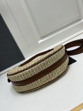 Prada Classic Triangle Logo Straw Bag Size: 25x15x7 CM