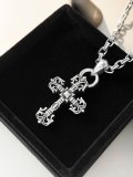 Chrome Hearts Unisex Punk Retro Flame Cross Necklace