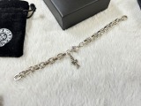 Chrome Hearts Unisex Retro Elliptical Ring Letter Cross Bracelet