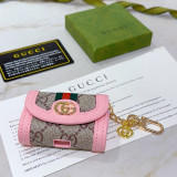 Gucci New Classic Double G Pink Keybag Bluetooth Earphone Cover Keychain