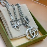 Gucci New Couple Classic Retro Double G Necklace