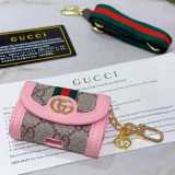 Gucci New Classic Double G Pink Keybag Bluetooth Earphone Cover Keychain