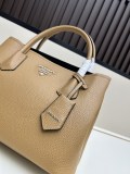Prada New Classic Triangle Logo Lychee Pattern Leather Shopping Bag Handbag Size: 30x22x14 CM