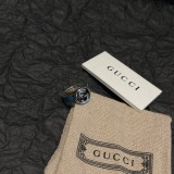 Gucci New Retro Interlocking Double G Green Enamel Ring