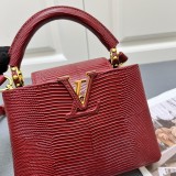 Louis Vuitton Classic LV Letter Lizard Leather Mini Handbag Size：21 x 14 x 8 CM