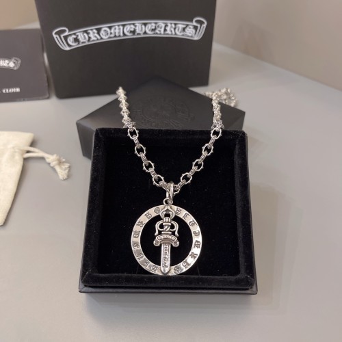 Chrome Hearts Unisex Retro Sanskrit Holy Sword Pendant Necklace