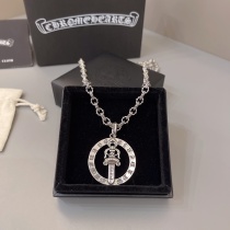 Chrome Hearts Unisex Retro Sanskrit Holy Sword Pendant Necklace Chrome Hearts Unisex Retro Sanskrit Holy Sword Pendant Necklace