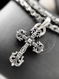 Chrome Hearts Unisex Punk Retro Flame Cross Necklace