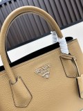 Prada New Classic Triangle Logo Lychee Pattern Leather Shopping Bag Handbag Size: 30x22x14 CM