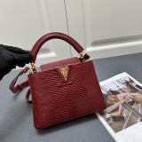 Louis Vuitton Classic LV Letter Lizard Leather Mini Handbag Size：21 x 14 x 8 CM