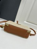 Prada New Classic Triangle Logo Lafite Straw Camera Bag Size: 19x12x6 CM