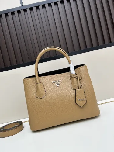 Prada New Classic Triangle Logo Lychee Pattern Leather Shopping Bag Handbag Size: 30x22x14 CM