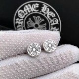Chrome Hearts Unisex Retro Cross Flower Earrings