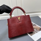 Louis Vuitton Classic LV Letter Lizard Leather Mini Handbag Size:27 x 18 x 9 CM