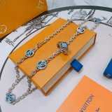 Louis Vuitton New Couple Classic Retro Logo Ring Pendant Necklace