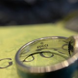 Gucci New Retro Interlocking Double G Green Enamel Ring