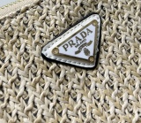 Prada Classic Triangle Logo Straw Bag Size: 25x15x7 CM