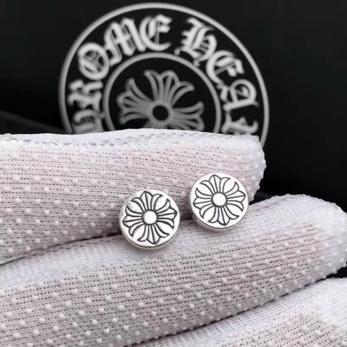 Chrome Hearts Unisex Retro Cross Flower Earrings