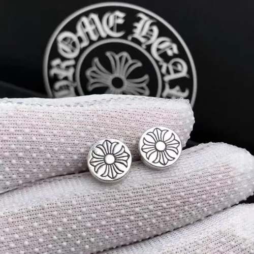 Chrome Hearts Unisex Retro Cross Flower Earrings