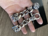 Chrome Hearts Unisex Retro Cross Flower Lobster Buckle Bracelet