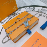 Louis Vuitton New Couple Classic Retro Logo Ring Pendant Necklace