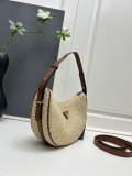 Prada Classic Triangle Logo Straw Bag Size: 25x15x7 CM