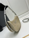 Prada Classic Triangle Logo Straw Bag Size: 25x15x7 CM
