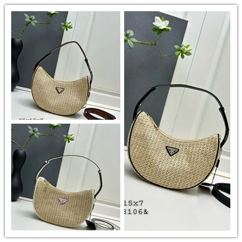 Prada Classic Triangle Logo Straw Bag Size: 25x15x7 CM