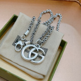 Gucci New Couple Classic Retro Double G Necklace