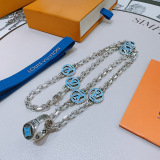 Louis Vuitton New Couple Classic Retro Logo Ring Pendant Necklace